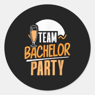 Team Bachelor Party Bride Groom  Classic Round Sticker