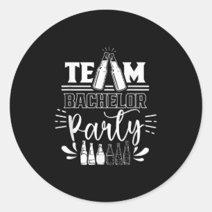 Team Bachelor Party Groom Bride Classic Round Sticker