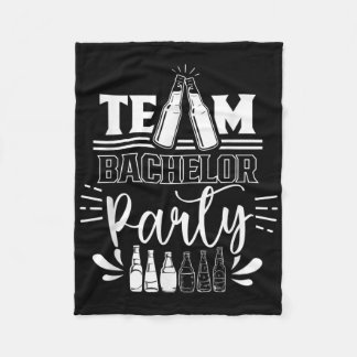 Team Bachelor Party Groom Bride  Fleece Blanket
