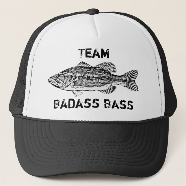 Team Badass Bass fishing Trucker Hat (Front)
