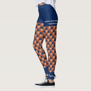 Team Basketball Leggings with Fake Blue Shorts