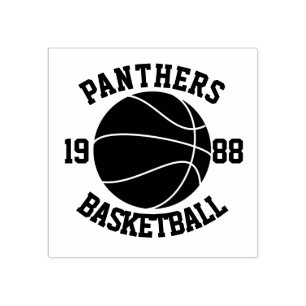 Team Basketball Rubber Stamp