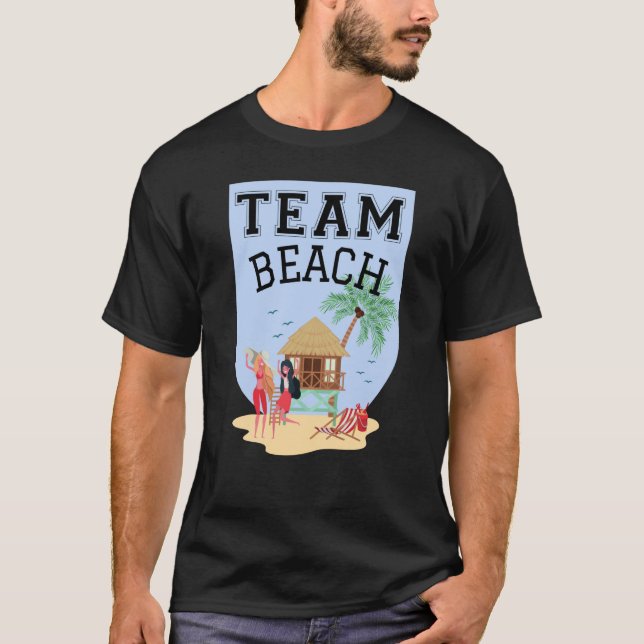 Team Beach Women Palm Tree Hut T-Shirt (Front)