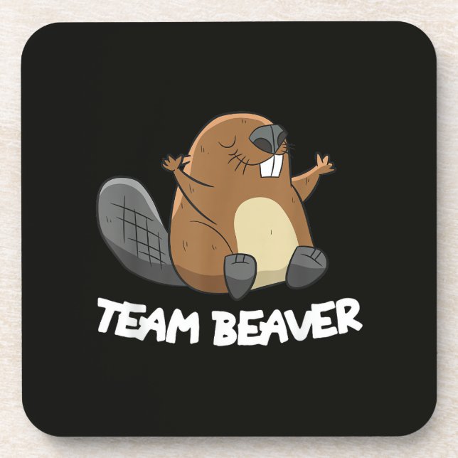 Team Beaver Funny Beaver Coaster (Front)