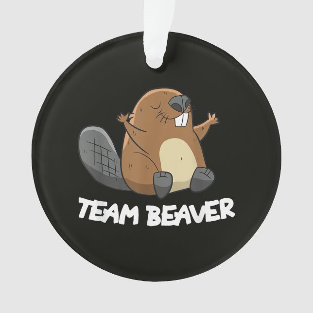 Team Beaver Funny Beaver Ornament (Front)