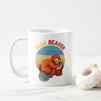 Team Beaver Retro Sunset Beavers Lover Coffee Mug