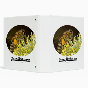 Team Beekeeper Bee On Yellow Flower Binder