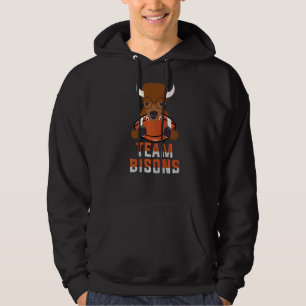 Team Bison 10 Animal Sports Cute Sporty Football Hoodie