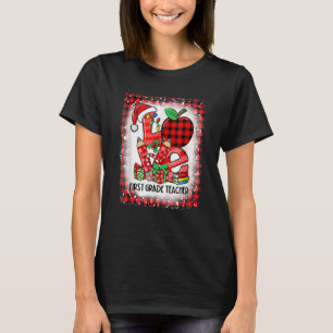 Team Bleached Love 1st First Grade Teacher Santa C T-Shirt