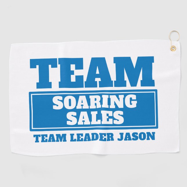 Team blue customized name golf team building event golf towel (Horizontal)
