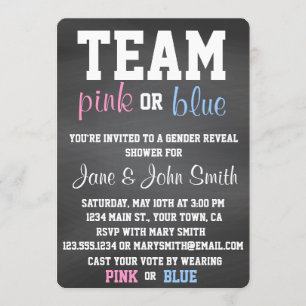 Team Blue or Pink Gender Reveal Invitation