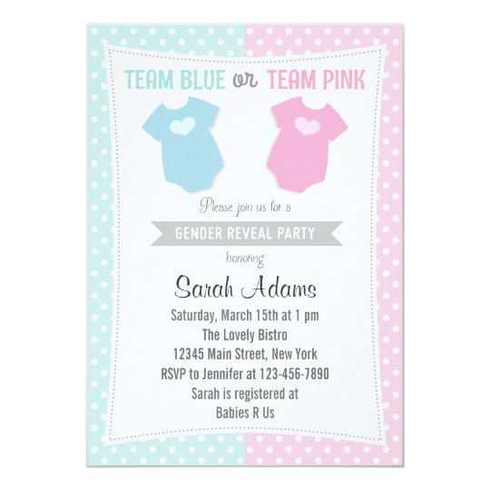 Team Blue Team Pink Gender Reveal Party Invitation