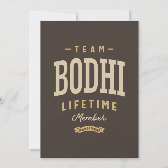 Team Bodhi Lifetime Member Personalized Name  Invitation (Front)