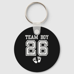 Team Boy 2026 Gender Reveal Baby Shower Matching F Keychain