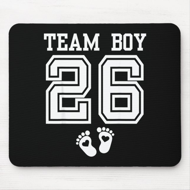 Team Boy 2026 Gender Reveal Baby Shower Matching F Mouse Pad (Front)