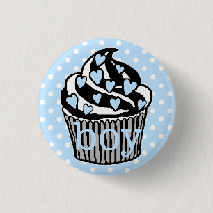 Team Boy-Baby Shower 1 Inch Round Button