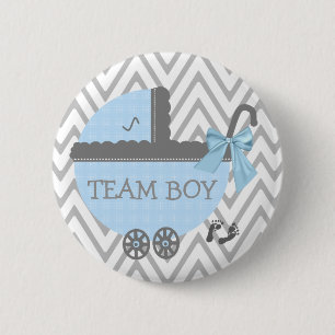 Team Boy Blue Baby Carriage Shower 2 Inch Round Button