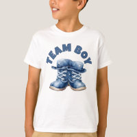 Team Boy Cute Little Blue Baby Boots Gender Reveal