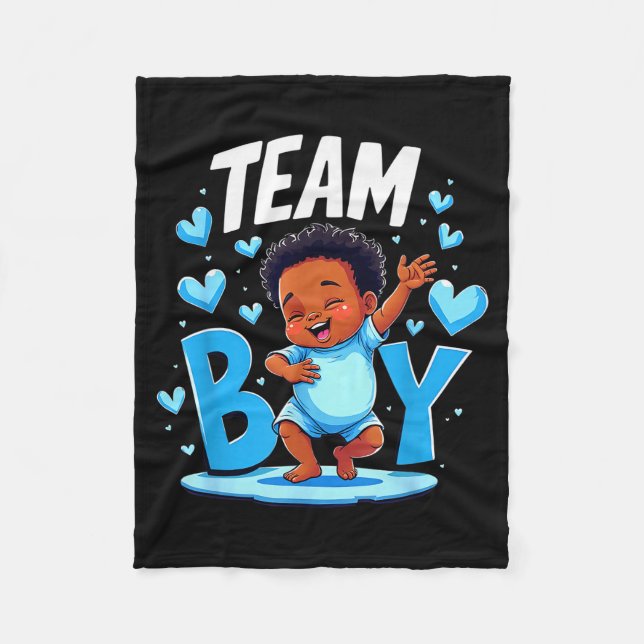 Team Boy Design Gender Reveal New Baby Boy  Fleece Blanket (Front)