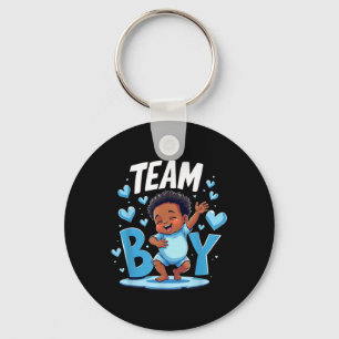 Team Boy Design Gender Reveal New Baby Boy  Keychain