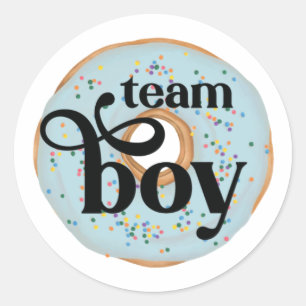 Team Boy Doughnut Gender Reveal Sticker