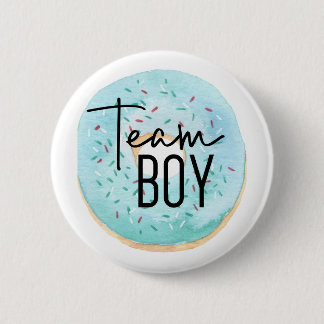 Team Boy Doughnut Themed Gender Reveal Pin 
