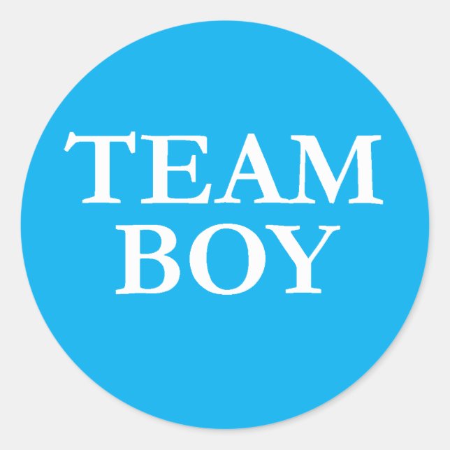 Team Boy  Gender Reveal Stickers (Front)