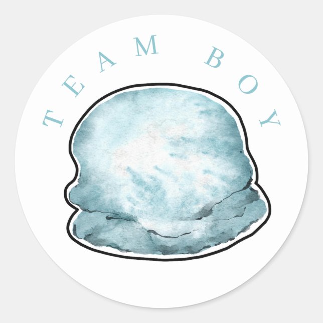 Team Boy Ice Cream Genre révéler Sticker Cercle. C (Devant)