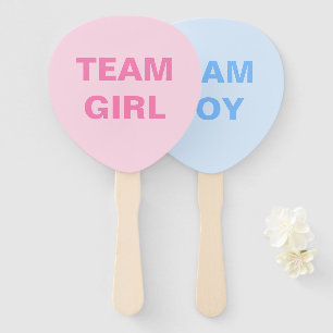 Team Boy or Team Girl Gender Reveal Shower Hand Fan