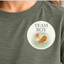 Team Boy Rooster Farmhouse Gender Reveal Voting