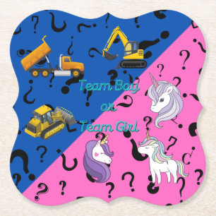 Team Boy vs Team Girl Heavy Equipment vs Unicorns  Paper Coaster