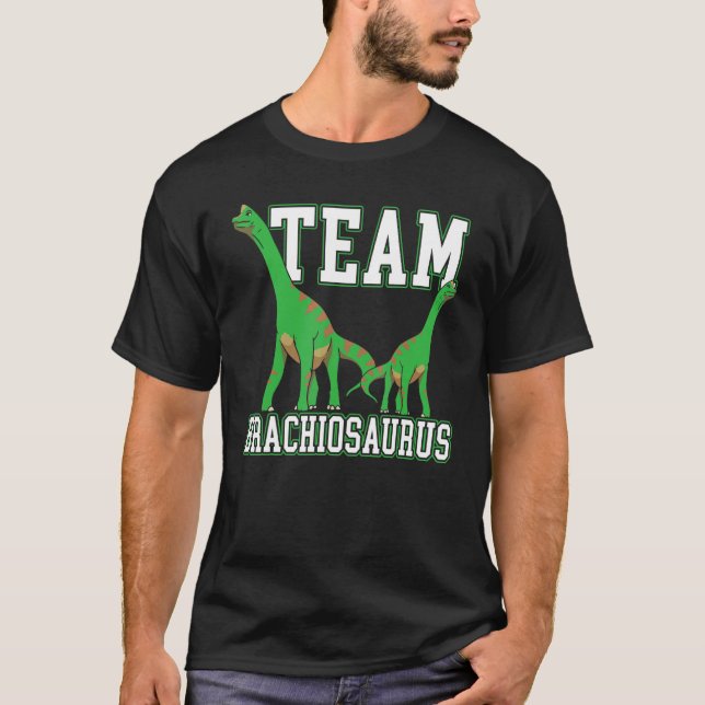 Team Brachiousaurus Dinosaur Future Paleontologist T-Shirt (Front)