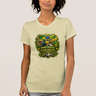 Team Brazil 2026 Jaguar & Macaw Soccer Fan  T-Shirt