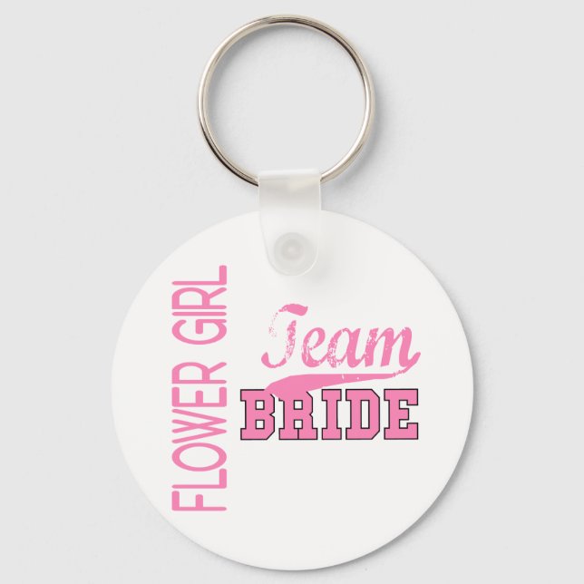 Team Bride 1 FLOWER GIRL Keychain (Front)