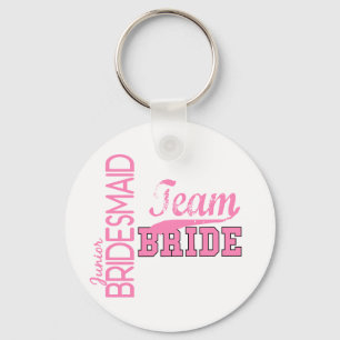 Team Bride 1 JUNIOR JR BRIDESMAID Keychain