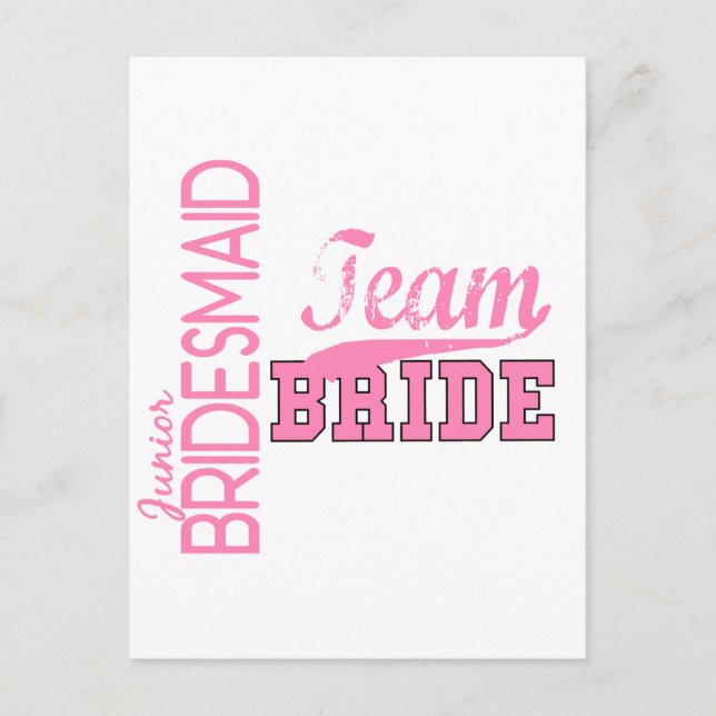 Team Bride 1 JUNIOR JR BRIDESMAID Postcard (Front)
