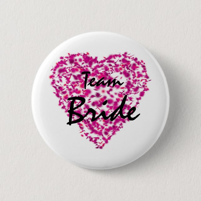 Team Bride Abstract Paint Love  Button (Front)