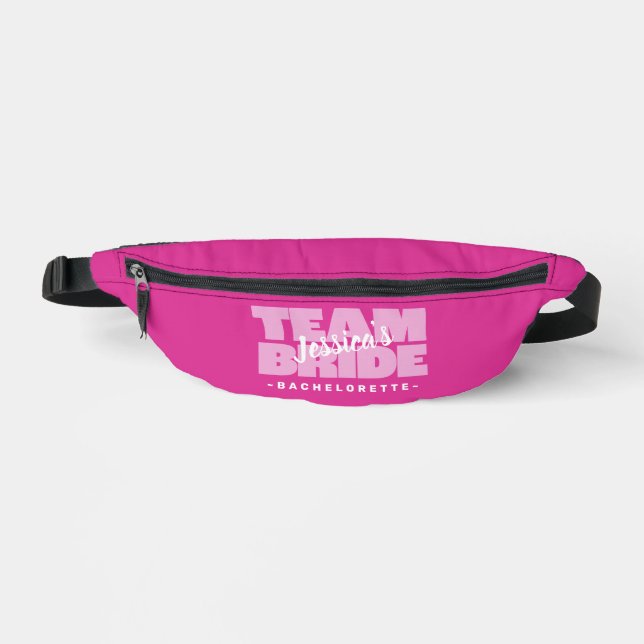 Team Bride Bachelorette Hen Party Wedding Pink     Fanny Pack (Front)