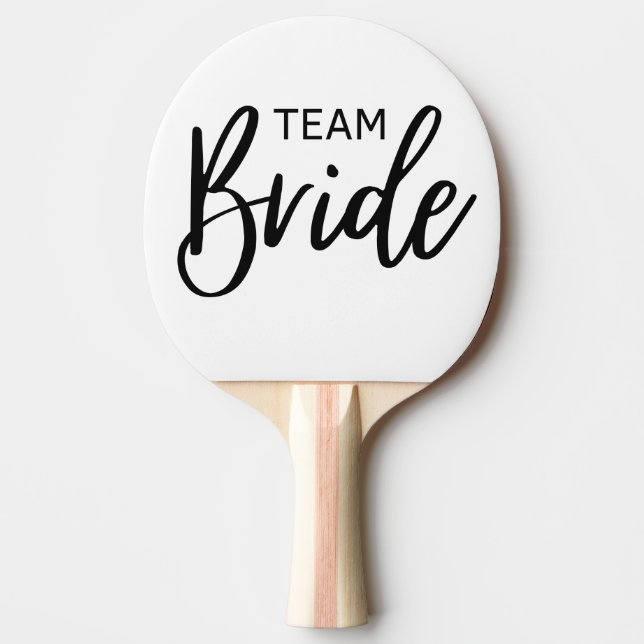 Team Bride Black Ping Pong Paddle (Front)