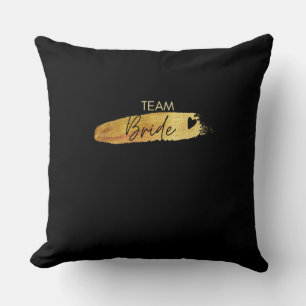 Team Bride Black Throw Pillow