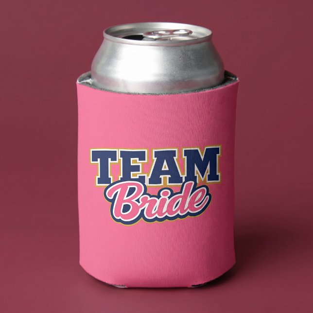 Team Bride Bold Wedding Party Can Cooler (Creator Uploaded)