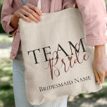 Team Bride | Bridesmaid | Wedding Tote Bag<br><div class="desc">Team Bride | Bridesmaid | Wedding Tote Bag .Customize it by changing the bridesmaid's name for each of your bridesmaid. For any further customization feel free to contact me.</div>