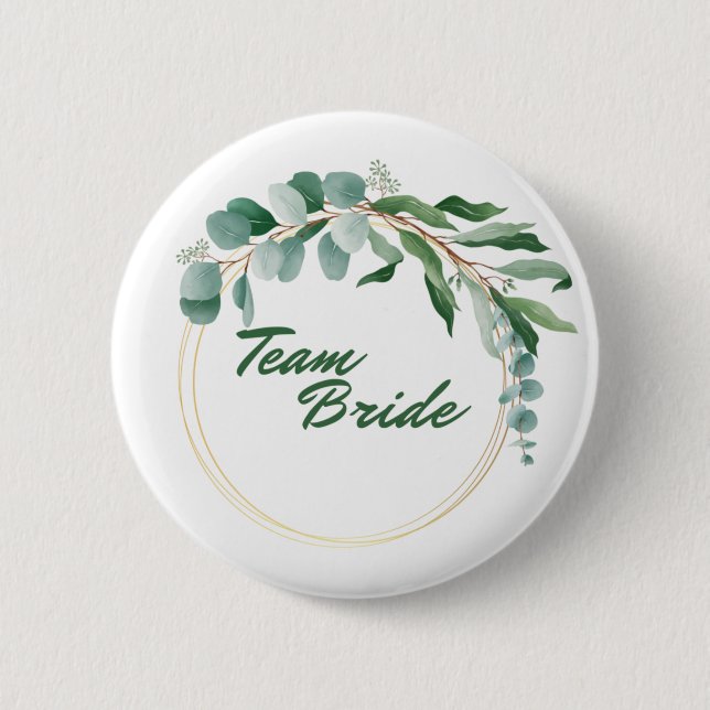 Team Bride Button with golden inscription (Front)