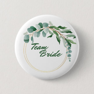 Team Bride Button with golden inscription
