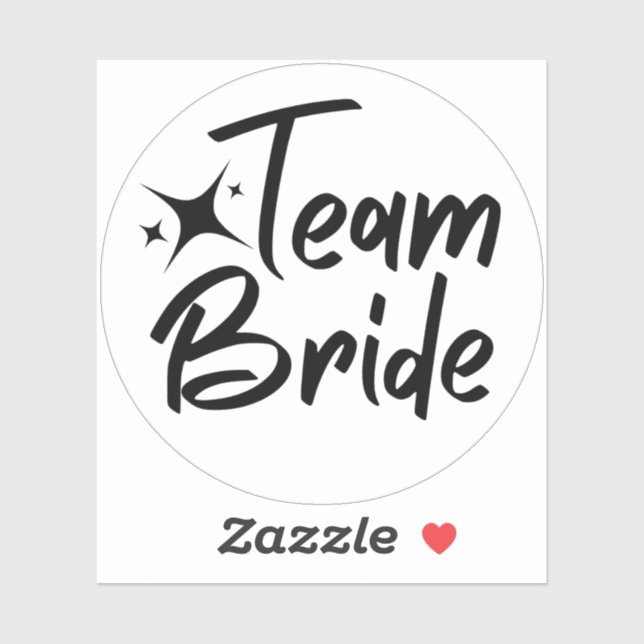 Team Bride calligraphic clear vinyl sticker (Sheet)