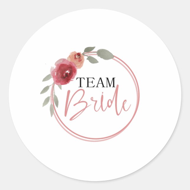Team Bride Classic Round Sticker (Front)
