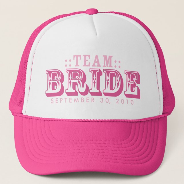 "TEAM BRIDE" Customized Wedding Day Trucker Hat (Front)
