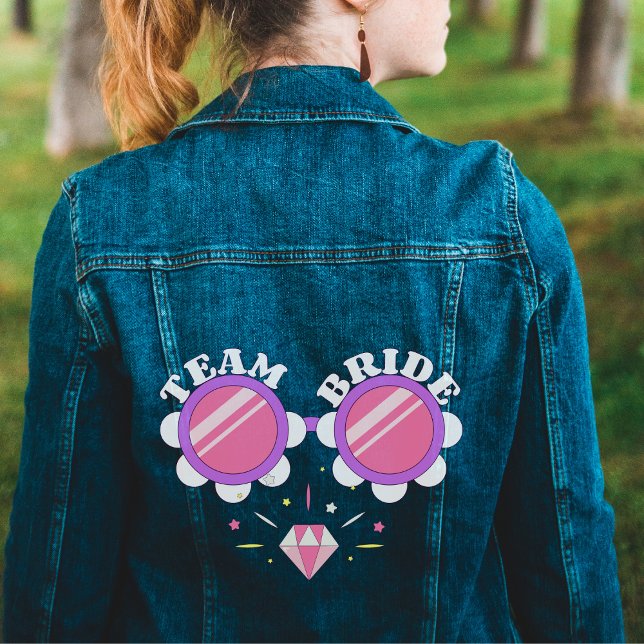 team bride cute bridesmaid women's denim jacket (Creator Uploaded)
