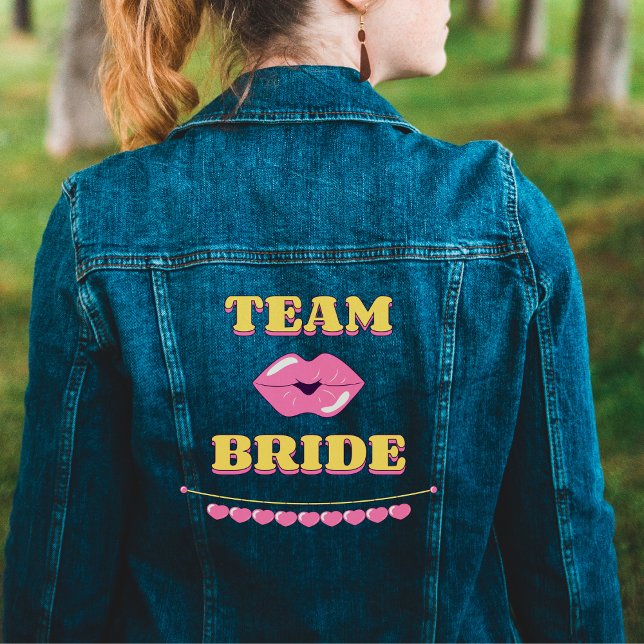 team bride cute women's denim jacket (Creator Uploaded)