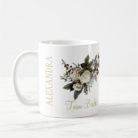 Team bride elegant white flowers winter wedding